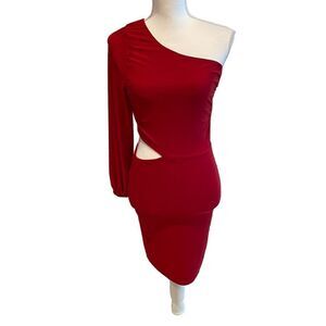Saints 21  One Shoulder Bodycon Red Dress Size  Small